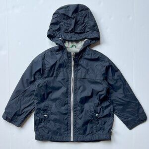 BABY GAP Rain Jacket Full Zip Hoodie Windbreaker Size 5 yrs NAVY Fully Lined EUC